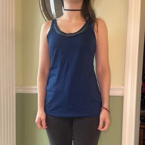 GAP beaded blue tank top
